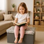 Premium Foldable Storage Box with Floral Lid (1 Pc) - Back View by Nari Haat, Indian ethnic wear, women clothing, des...