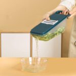 Multifunctional Vegetable Slicer Cutter – Onion & Potato Slicer with 6 Blades & Peeler - Front View by Nari Haat, I...