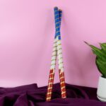 Traditional Decorative Dandiya Sticks Pair for Navratri, Garba (2 Pc) - Neckline Detail by Nari Haat, Indian ethnic w...
