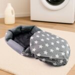 3XL Extra-Large Star Pattern Round Pet Bed for Cats & Small Dogs - Closeup Embroidery by Nari Haat, Indian ethnic wea...