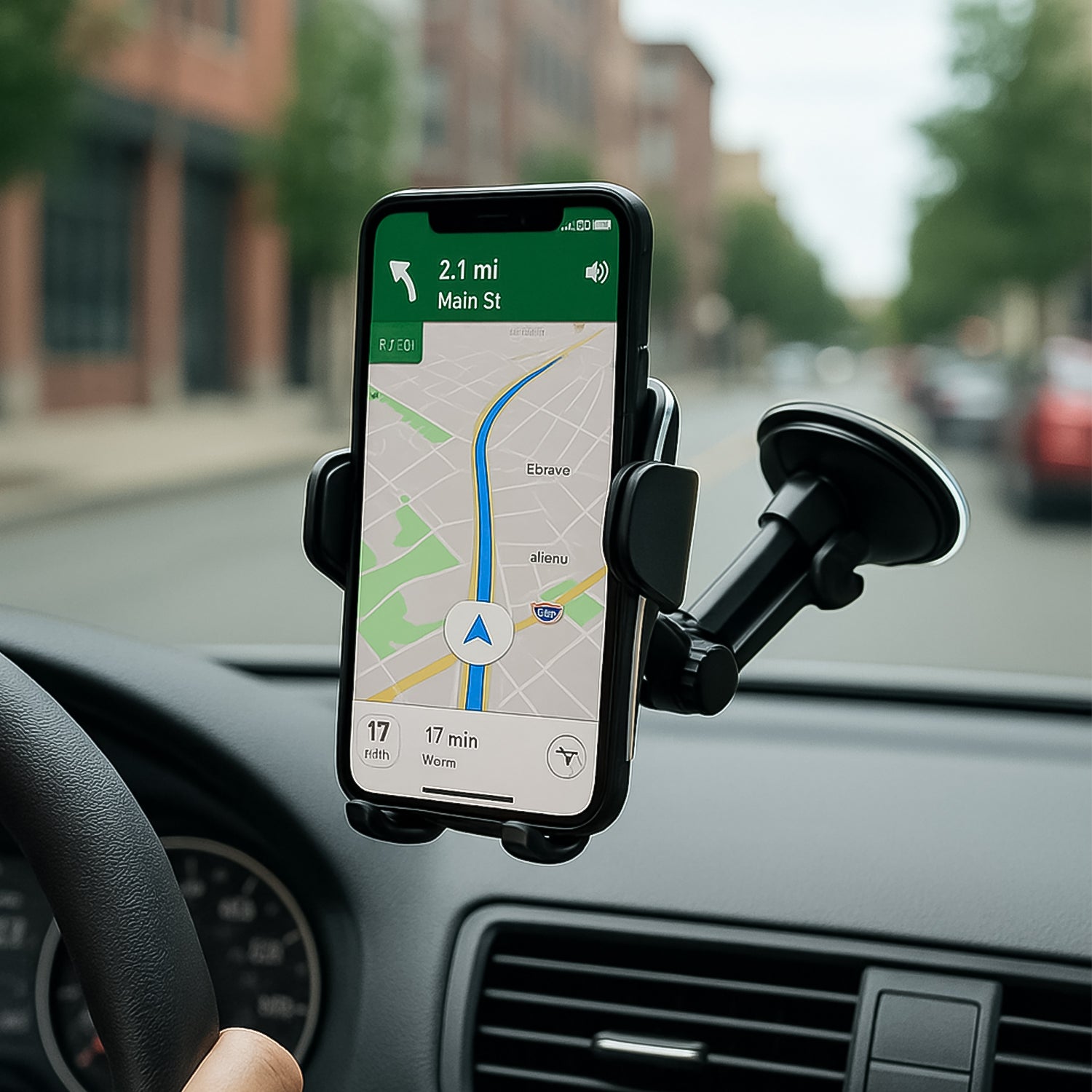 04_53abae7e-2b8f-4823-9ab2-09ab2915a7a6.jpg Universal Car Mobile Holder with Adjustable Arm - Front View by Nari Haat, Indian ethnic wear, women clothing, design...