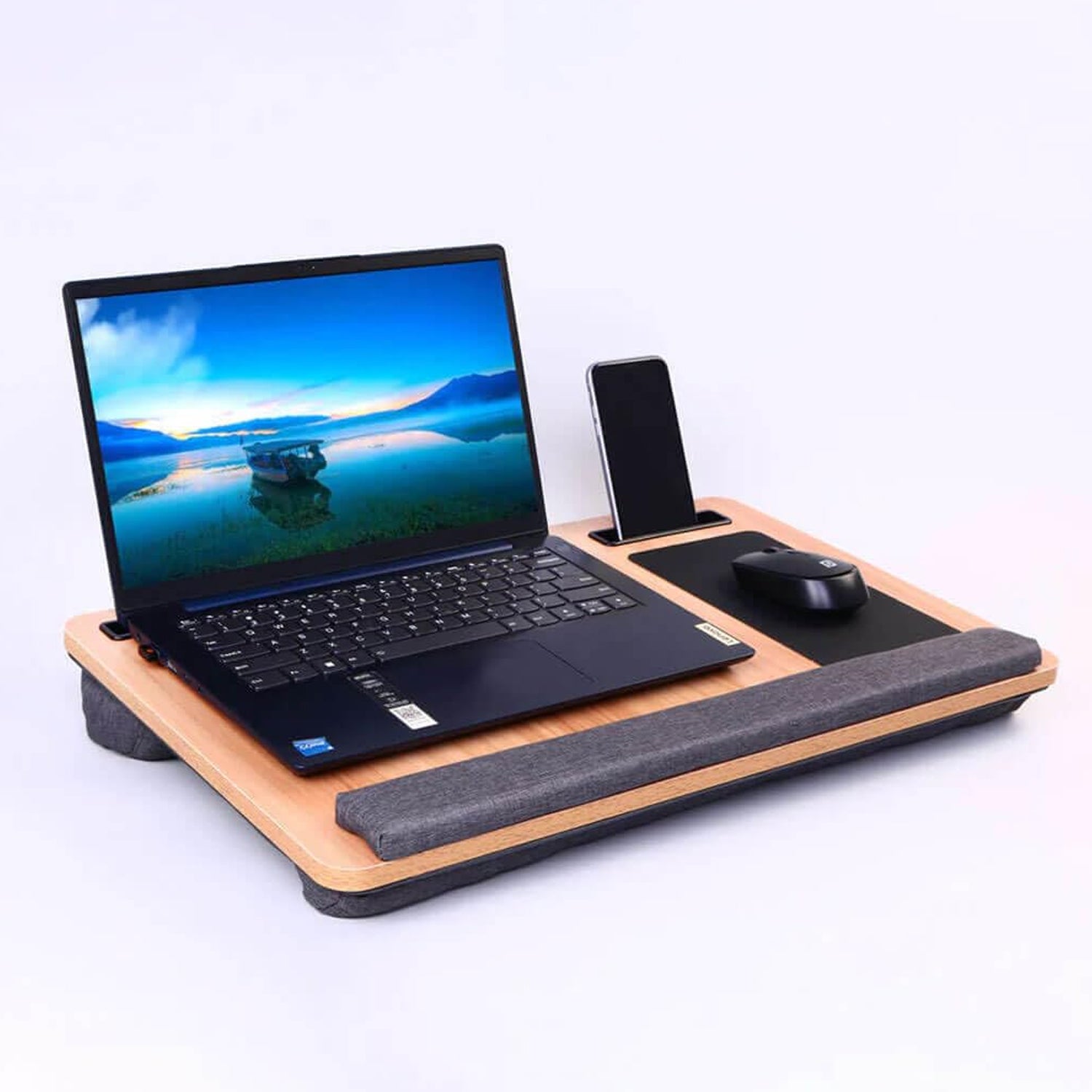 04_5761289b-cbfb-4ef8-af1c-3b42f5fd3065.jpg Portable Laptop Table with Mouse Pad (55×35 Cm / 1 Pc) - Front View by Nari Haat, Indian ethnic wear, women clothing...