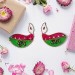 Shubh Labh Diya Shaped Wall Hangings (2 Pc) - Back View by Nari Haat, Indian ethnic wear, women clothing, designer suit