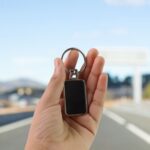 Premium Rectangular Black & Silver Metal Keychain (1 Pc) - Back View by Nari Haat, Indian ethnic wear, women clothing...