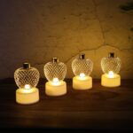 Decorative Apple Shape LED Tealight Candles - (4 Pc) - Closeup Embroidery by Nari Haat, Indian ethnic wear, women clo...