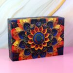 Effete Rose Almonds Gift Hamper, Golden Rose With Bottle (3 Pc Set), Mix Color - Sleeve Design by Nari Haat, Indian e...