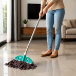 Premium Cotton Yarn Floor Cleaning Mop with Long Handle (1 Pc) - Closeup Embroidery by Nari Haat, Indian ethnic wear,...