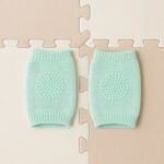 Mint Green Toddler Wool Knit Leg Warmer (Knee Guard) - Closeup Embroidery by Nari Haat, Indian ethnic wear, women clo...