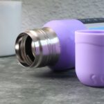 Purple Vacuum Flask Set – Stainless Steel Thermos with 3 Cups, Approx 500ml - Neckline Detail by Nari Haat, Indian ...