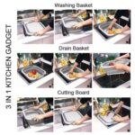 Collapsible Cutting Board with Dish Tub Basket - Image 4