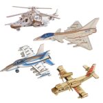 3D Wooden Aircraft Puzzle DIY Assembly Kit (Mix Design – 1 Set) - Sleeve Design by Nari Haat, Indian ethnic wear, w...