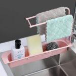 Over-Sink Expandable Sink Caddy with Dual Towel Bar & Drip Tray - Front View by Nari Haat, Indian ethnic wear, women ...