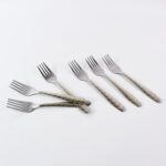 Elegant Stainless Steel Fork (6 Pcs Set) - Sleeve Design by Nari Haat, Indian ethnic wear, women clothing, designer suit