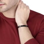 Stylish Black-Plated Stainless-Steel kada (1 Pc) - Back View by Nari Haat, Indian ethnic wear, women clothing, design...