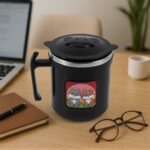 1 Pc Apex Cat Mug – 250 ml Stainless Steel Insulated Inner with Cute Cat Print - Front View by Nari Haat, Indian et...
