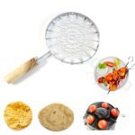 Stainless Steel Wire Skimmer with Wooden Handle (1 Pc) - Neckline Detail by Nari Haat, Indian ethnic wear, women clot...