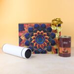 Effete Coffee Almonds Gift Hamper, Golden Rose With Bottle (3 Pc Set), Mix Color - With Dupatta by Nari Haat, Indian ...