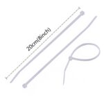 3.2×200 MM Nylon Self-Locking Cable Ties – Heavy Duty Zip Wire Tie (Pack of 100, Black) - Back View by Nari Haat, ...