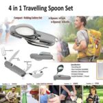 4-in-1 Stainless Steel Travel / Camping Folding Multi Swiss Cutlery Set - Full Detail by Nari Haat, Indian ethnic wea...