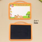 2-in-1 Double-Sided Write and Wipe Educational Drawing Board for Kids (1 Set) - Back View by Nari Haat, Indian ethnic...