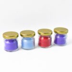 Wax Candle Set in Glass Jars with Gold Lids (4 Pc) - Sleeve Design by Nari Haat, Indian ethnic wear, women clothing, ...