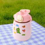 Stainless Steel Vacuum Insulated Water Bottle with Handle & Sticker (700 ML) - Full Detail by Nari Haat, Indian ethni...