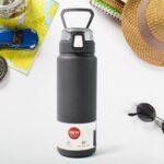 Stainless Steel Vacuum Water Bottle Approx 700ml (1 Pc) - Front View by Nari Haat, Indian ethnic wear, women clothing...