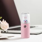 Portable Mini Facial Steamer – USB Rechargeable Nano Mist Sprayer Cute Cartoon Design - Neckline Detail by Nari Haa...