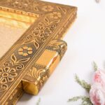 Premium Antique-Style Rajwadi Decorative Serving Tray – 40x26 cm - Closeup Embroidery by Nari Haat, Indian ethnic w...