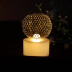 LED Ball Shaped Decorative Light with Mesh Cover (5 Pc / Set) - Closeup Embroidery by Nari Haat, Indian ethnic wear, ...