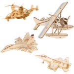 3D Wooden Aircraft Puzzle DIY Assembly Kit (Mix Design – 1 Set) - Full Detail by Nari Haat, Indian ethnic wear, wom...