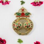 Decorative Plastic Kalash-Shape Double Kumkum Box (Mix Design, 1 Pc) - Closeup Embroidery by Nari Haat, Indian ethnic...