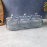 Dry Fruit & Snack Storage - (3 Pc / Set) - Closeup Embroidery by Nari Haat, Indian ethnic wear, women clothing, desig...