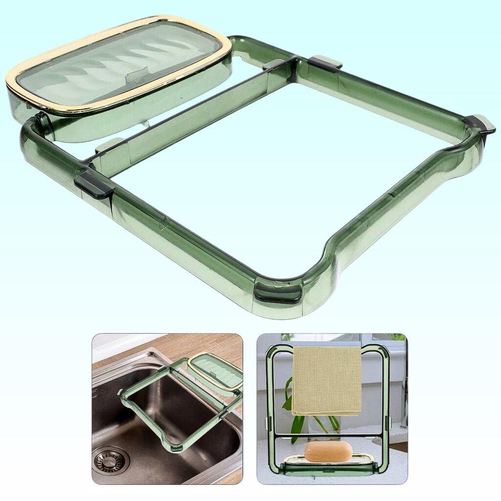 2-in-1 Self-Adhesive Towel Hanger & Soap Holder Stand (1 Pc) - Front View by Nari Haat, Indian ethnic wear, women clo...