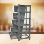 Multi-Purpose Anti-Slip 5 Layer Modular Drawer Storage System (68×33 Cm) - Fabric Detail by Nari Haat, Indian ethnic...