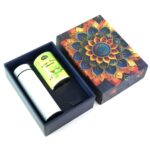Effete Kesar Pista Almonds Gift Hamper, Golden With Bottle (2 Pc Set), Mix Color - Sleeve Design by Nari Haat, Indian...