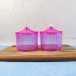 Plastic Luxury Transparent Dry Fruit Storage Jars  (2 Pc) - Fabric Detail by Nari Haat, Indian ethnic wear, women clo...