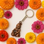 Bal Krishna Crawling Design Keychain (1 Pc) - Closeup Embroidery by Nari Haat, Indian ethnic wear, women clothing, de...