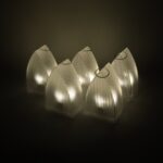 LED Flameless Decorative Lantern Lights - (5 Pc / Set) - Closeup Embroidery by Nari Haat, Indian ethnic wear, women c...