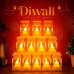 Set of 12 LED Storm Lantern Decorative Lights - Back View by Nari Haat, Indian ethnic wear, women clothing, designer ...