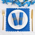 Royal Scalloped Disposable Paper Napkins (23 x 23 Cm / Approx 120 Pc) - Fabric Detail by Nari Haat, Indian ethnic wea...