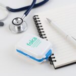 Portable Blue Dual-Sided Pill Organizer Box (1 Pc) - Back View by Nari Haat, Indian ethnic wear, women clothing, desi...