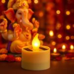 Solar Powered LED Flameless Candle Light (1 Pc) - Closeup Embroidery by Nari Haat, Indian ethnic wear, women clothing...