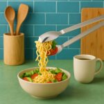 Stainless Steel Multipurpose Serving Tong – 2-in-1 Pasta & Salad Tong (1 Pc) - Neckline Detail by Nari Haat, Indian...