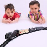 Toy Train Set for Kids, Battery Operated Train with Track Set - Back View by Nari Haat, Indian ethnic wear, women clo...