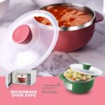 Apex Premium Plastic Serving Bowl Set with Lids (2 Pc) - Neckline Detail by Nari Haat, Indian ethnic wear, women clot...