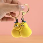 2-in-1 Cute Cartoon Couple Keychain - Fabric Detail by Nari Haat, Indian ethnic wear, women clothing, designer suit