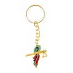 Krishna Flute with Peacock Feather Design Keychain (1 Pc) - Sleeve Design by Nari Haat, Indian ethnic wear, women clo...
