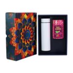 Effete Rose Almonds Gift Hamper, Golden With Bottle (2 Pc Set), Mix Color - Sleeve Design by Nari Haat, Indian ethnic...