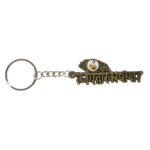 “Jai Dwarkadhish” Text Metal Keychain (1 Pc) - Sleeve Design by Nari Haat, Indian ethnic wear, women clothing, de...